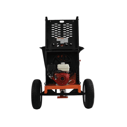 Brave Mortar Mixer with 8 cubic foot poly drum, Honda engine, safety features, and easy-pour handle for smooth concrete mixin