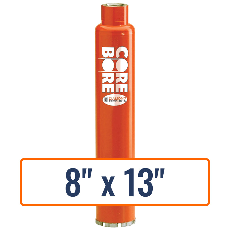 Diamond Products 8" x 13" Wet Turbo Core Drill Bit with 1-1/4"-7 Hub Size