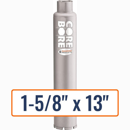 Diamond Products 1-5/8" x 13" Wet Professional Core Drill Bit for General Concrete and Heavy Steel drilling.