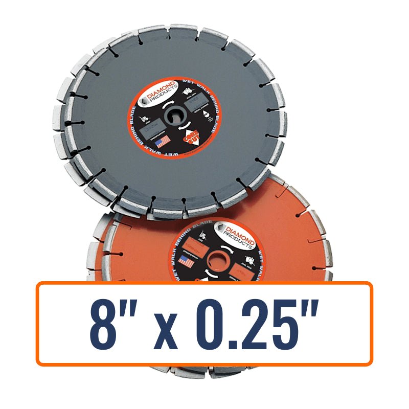 Diamond Products 8" x 0.25" Bevel Blade with 1" Arbor Size