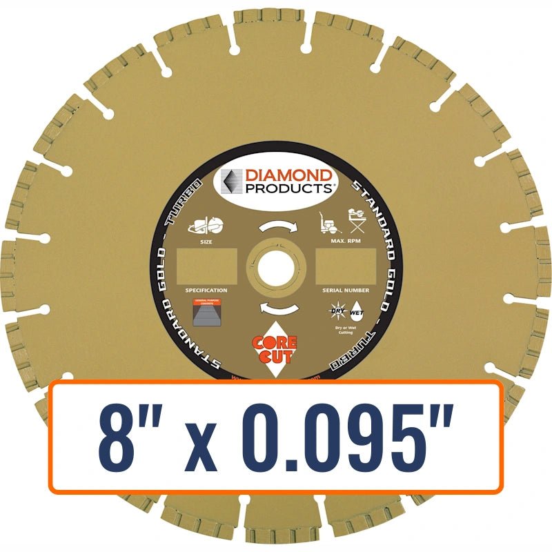 Diamond Products 8" High Performance Turbo Diamond Saw Blade for General Purpose Concrete