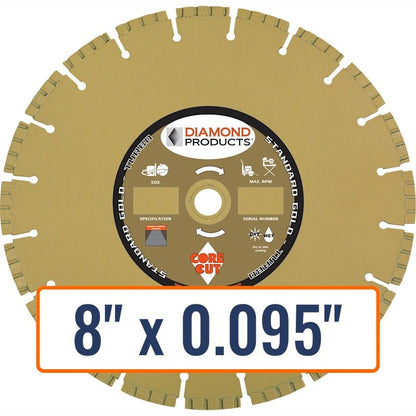 Diamond Products 8" High Performance Turbo Diamond Saw Blade for General Purpose Concrete
