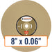 Diamond Products 8" x 0.06" Wet Tile Blade for Granite, Marble, Glass, Porcelain, Hard/Dense Tiles