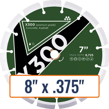 Diamond Vantage 8" x .375" Crack Chaser Diamond Saw Blade with 1" Arbor Size