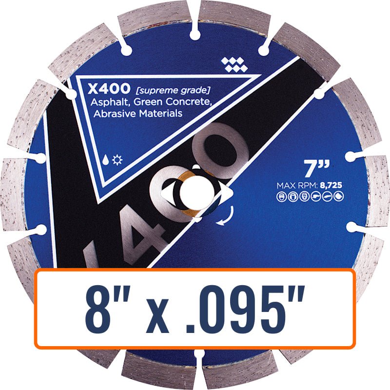 Diamond Vantage 8" x .095" Segmented Diamond Saw Blade with 7/8" or 5/8" Arbor Size