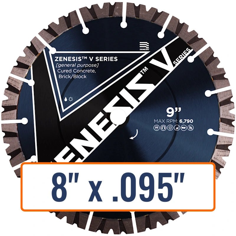 Diamond Vantage 8" x .095" General Purpose Diamond Saw Blade, Arbor Size U/A