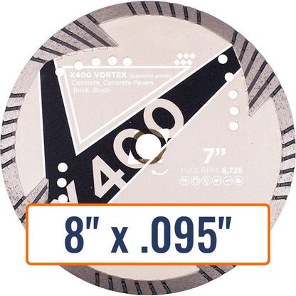 Diamond Vantage 8" x .095" General Purpose Diamond Saw Blade, Arbor Size U/A