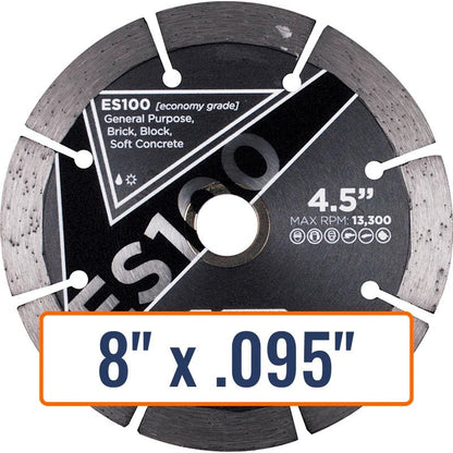 Diamond Vantage 8" General Purpose Diamond Saw Blade, 0.095" thick, U/A arbor size