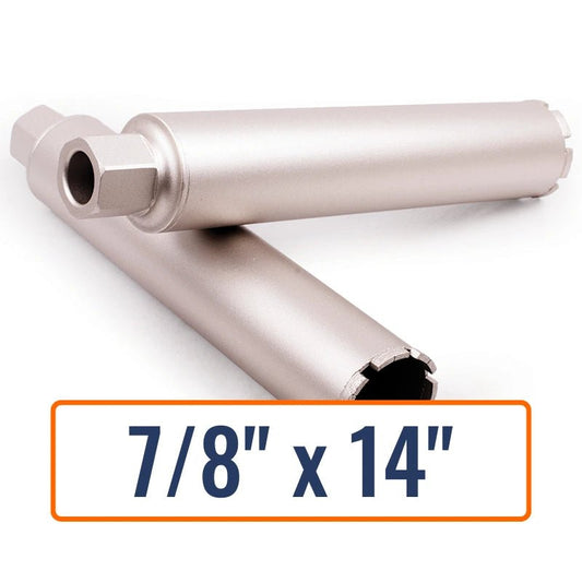 Diamond Vantage 7/8" x 14" Wet Turbo Core Drill Bit with 1-1/4"-7 Hub Size