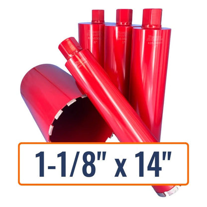 Virginia Abrasives 1-1/8" x 14" General Purpose Core Drill Bit with 1-1/4"-7 Hub Size for Concrete drilling