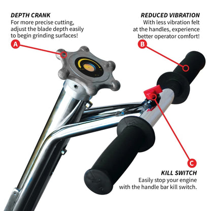 8" Gas Concrete Scarifier Planer Grinder with 5.5 HP Honda Engine & Drum