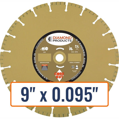 Diamond Products 9" x 0.095" High Performance Turbo Diamond Saw Blade for General Purpose Concrete