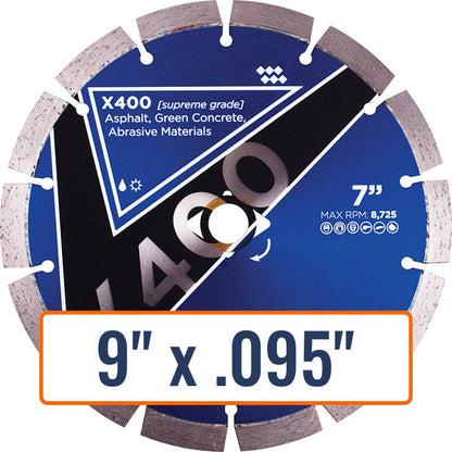 Diamond Vantage 9" Segmented Abrasive Diamond Saw Blade, 7/8" or 5/8" Arbor Size