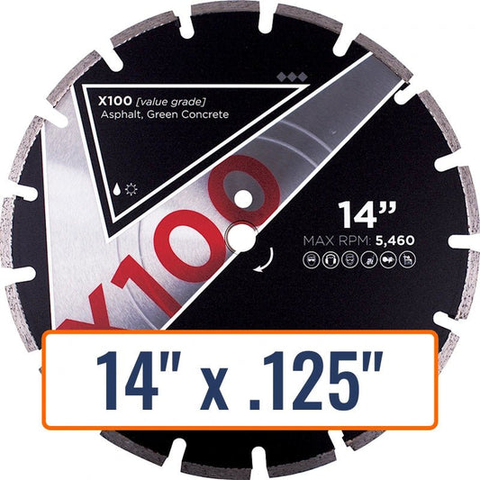 Diamond Vantage 14" x .125" Asphalt Diamond Saw Blade with 1" and 20mm Arbor Sizes