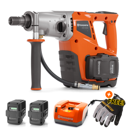 Husqvarna DM 540i Battery Core Drill Motor Kit with 2 BLi300 Batteries & QC500 Charger | Handheld Core Drill