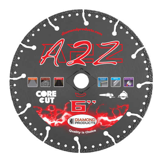 A2Z Vacuum Brazed Diamond Blade for concrete, asphalt, and metal cutting 6"