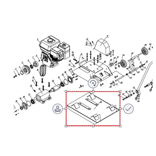 Base Plate Replacement Spare Part for TPC80 6HP Kohler Compactor TPC80-PLATE