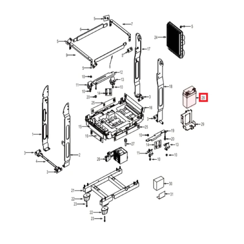 Battery Replacement (P038) Spare Part for TG5500i 5500 Watt Inverter Generator TG5500i-BATTERY