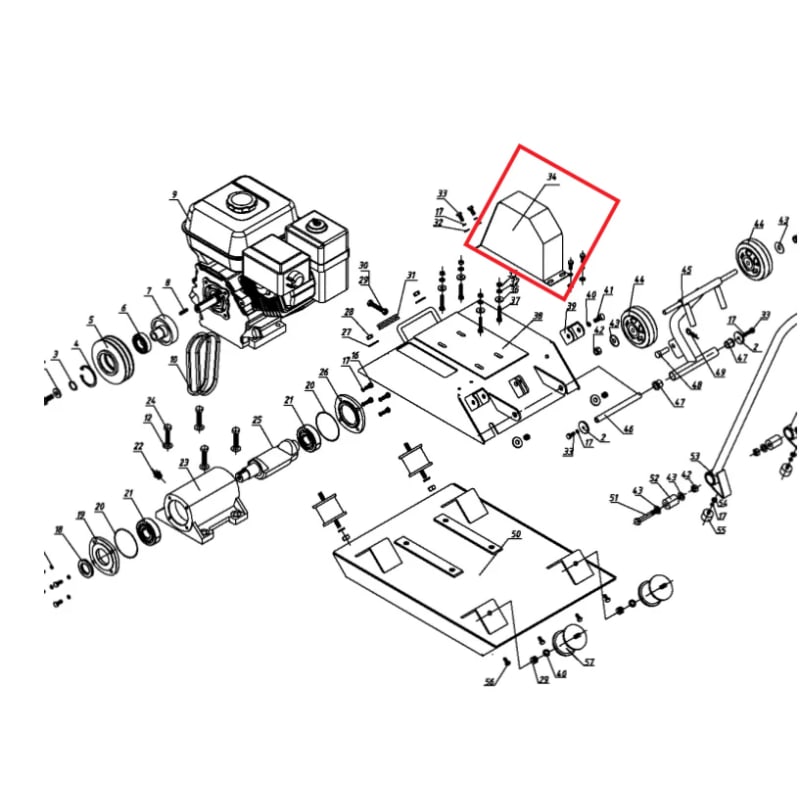 Belt Cover (P009) Spare Part for TPC80 6HP Kohler Compactor TPC80K-BELTCV-2