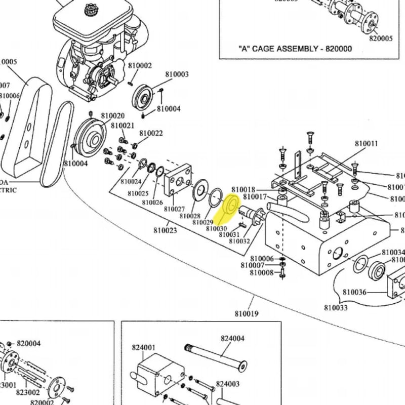Belt Side Bearing for TSCAR-8H Concrete Scarifier (810030) TSCAR-8H-BRG30-2