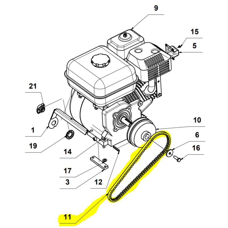 Belt for TPC90H Plate Compactor (4080000785) TPC90H-BELT-2
