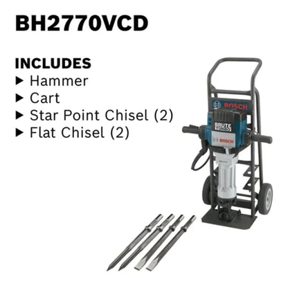 Brute Turbo 1-1/8 In. Hex Breaker Hammer with Deluxe Cart