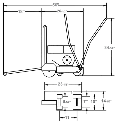 CC1000 Small Joint Cutting Saw - Gas & Electric - 8" Blade Capacity Diagram