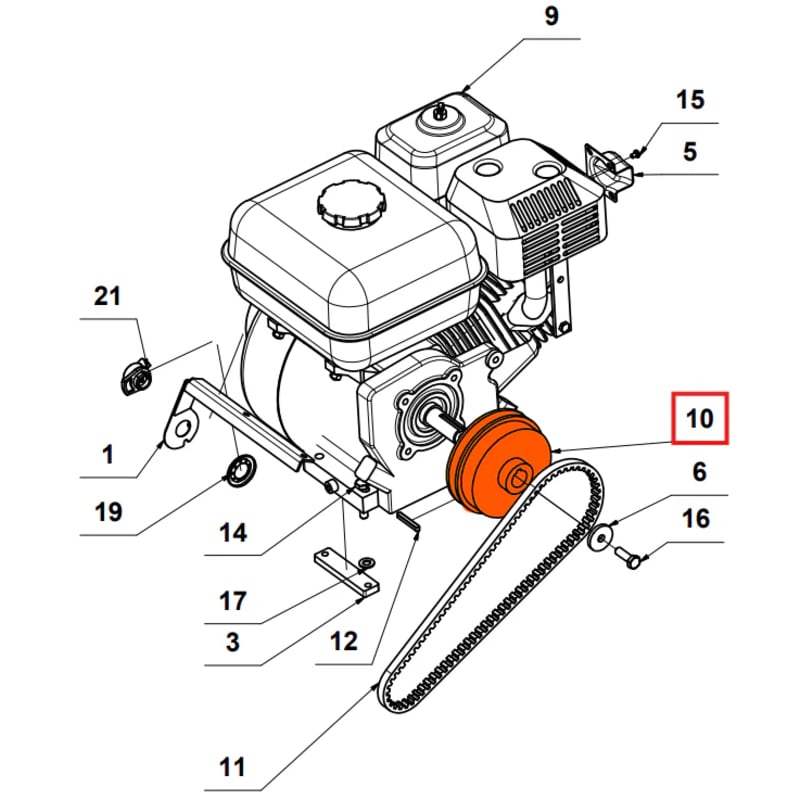 Clutch Assembly Replacement (P015) Spare Part for TPC90H 5.5HP Honda Compactor TPC90H-CLTCH-2