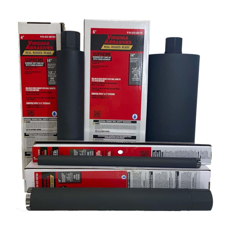 Concrete Core Drill Bit - Wet Turbo - Brick, Concrete, Reinforced Concrete, Masonry, Mortar, Tile