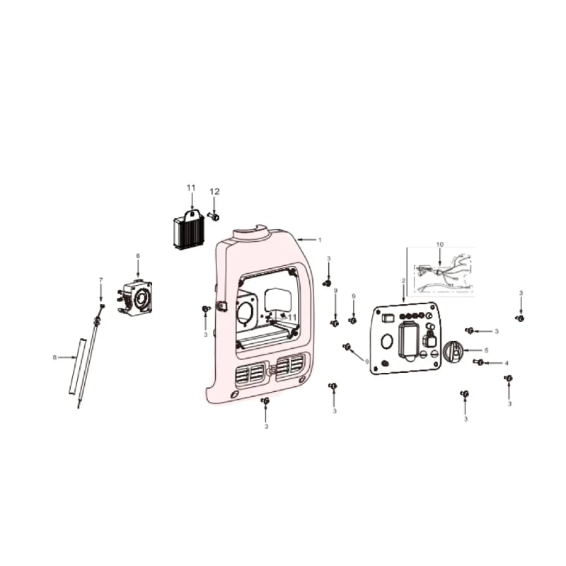 Control Panel Cover Spare Part for TG3000i 3000 Watt Inverter Generator TG3000i-CPC