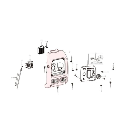 Control Panel Cover Spare Part for TG3000i 3000 Watt Inverter Generator TG3000i-CPC