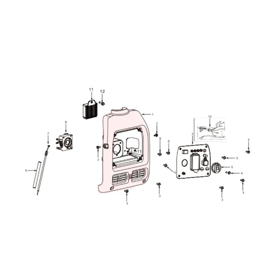 Control Panel Cover Spare Part for TG3000i 3000 Watt Inverter Generator TG3000i-CPC
