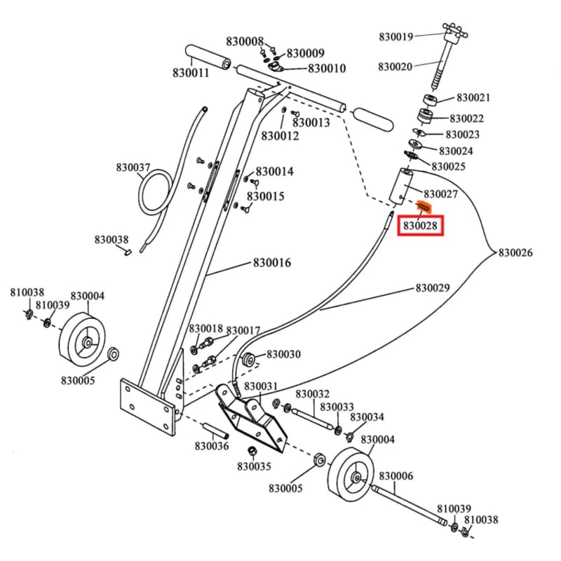 Depth Crank Pin (830028) Spare Part for TSCAR-8H 8" Scarifier Honda TSCAR8H-PIN