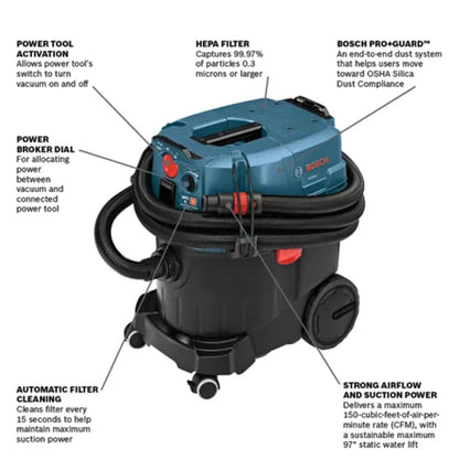 9-Gallon Dust Extractor with Auto Filter Clean and HEPA Filter