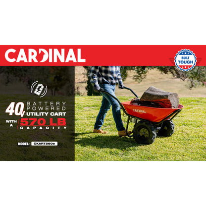 Electric Utility Cart 40V Battery-Powered Wheelbarrow 570-lb. Bucket Capacity CKART260e-3