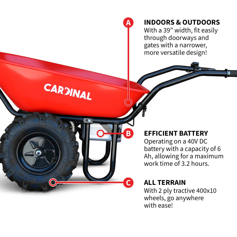 Electric Utility Cart 40V Battery-Powered Wheelbarrow 570-lb. Bucket Capacity CKART260e-7