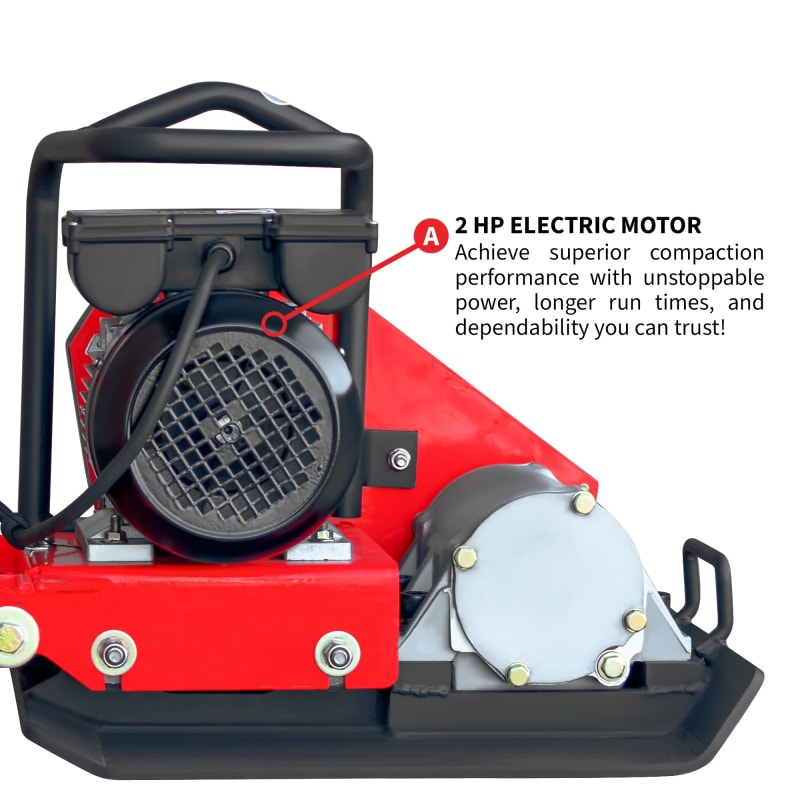 Factory Reconditioned 2 HP Electric Vibratory Plate Compactor Tamper for Gravel Soil Compacntio eJXPC50-R-8