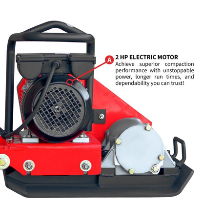 Factory Reconditioned 2 HP Electric Vibratory Plate Compactor Tamper for Gravel Soil Compacntio eJXPC50-R-8