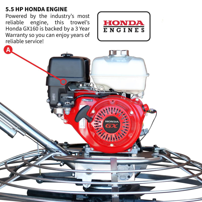 Factory Reconditioned 36" Concrete Power Trowel 5.5HP Honda Cement Finishing Tool TPT36H-R-4