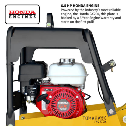 Factory Reconditioned 6.5 HP Honda Reverse Hydraulic Plate Compactor for Asphalt, Aggregate, Cohesive Soil Compaction TPC170H-R-3