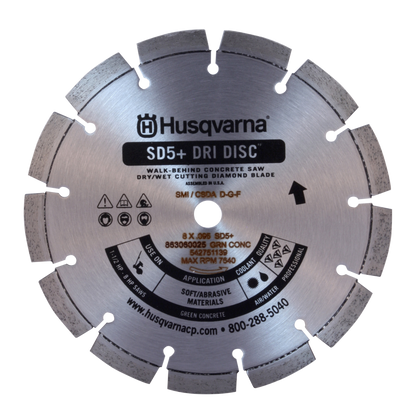 Soff Cut Saw Blades - Husqvarna Sd5+ Dri Disc