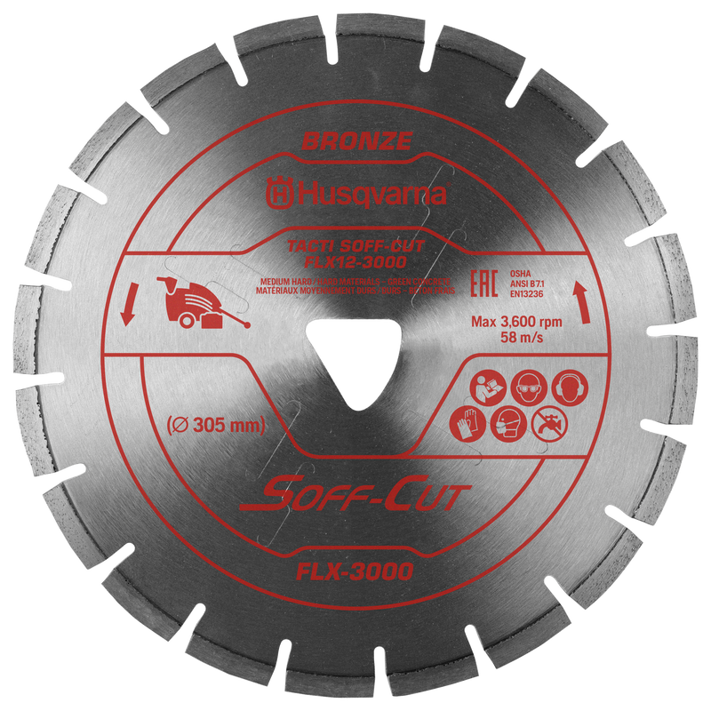 Soft Cut Concrete Saw Blades - Husqvarna Flx 3000 Series Red