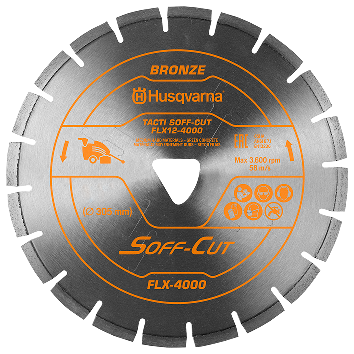 Early Entry Concrete Saw Blades - Husqvarna Flx 4000 Series Orange