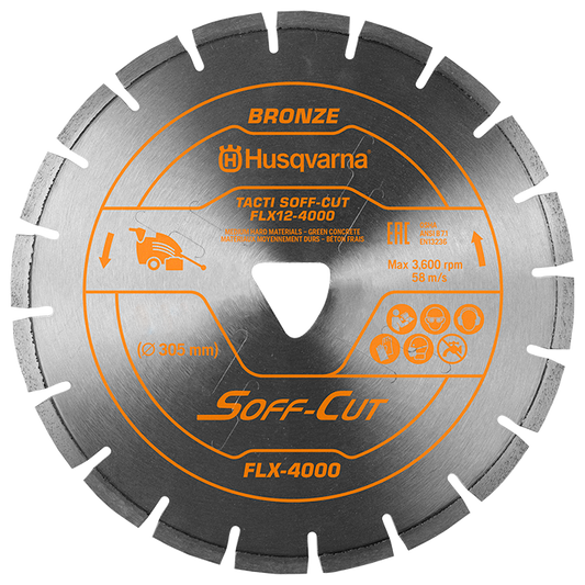 Early Entry Concrete Saw Blades - Husqvarna Flx 4000 Series Orange