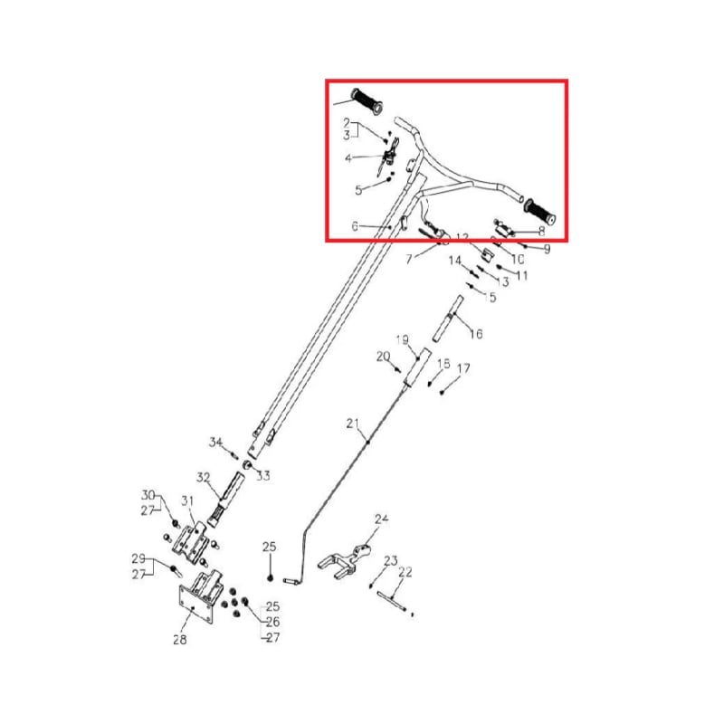 Handle Bar (P065) Spare Part for JXPT36K 36" Power Trowel Kohler JXPT36K-HB-3