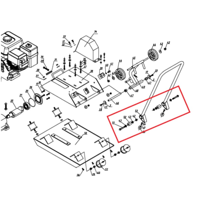 Handlebar Connector Peg Spare Part for TPC80 6HP Kohler Compactor TPC80-HBPEG-3