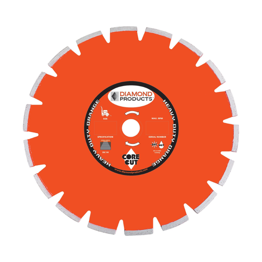 Concrete Saw Blades - Heavy Duty Orange Segmented Dry Walk Behind Blades