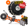 Husqvarna K4000 Cut‑n‑Break Electric Saw + FREE EL35 CnB Diamond Blades + Ironclad Gloves