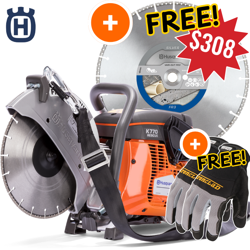 Husqvarna K770 Rescue Saw 12 - Gas With FREE Vari-Cut S45 Diamond Blade 242 Value