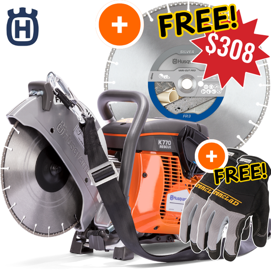 Husqvarna K770 Rescue Saw 12 - Gas With FREE Vari-Cut S45 Diamond Blade 242 Value